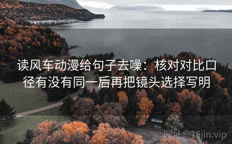 读风车动漫给句子去噪：核对对比口径有没有同一后再把镜头选择写明