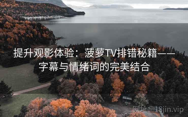 提升观影体验：菠萝TV排错秘籍——字幕与情绪词的完美结合