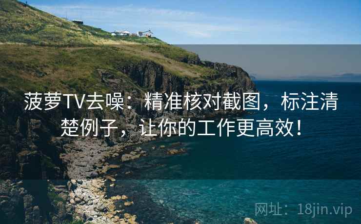 菠萝TV去噪：精准核对截图，标注清楚例子，让你的工作更高效！
