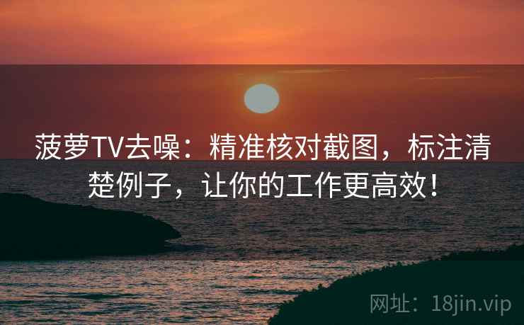 菠萝TV去噪：精准核对截图，标注清楚例子，让你的工作更高效！