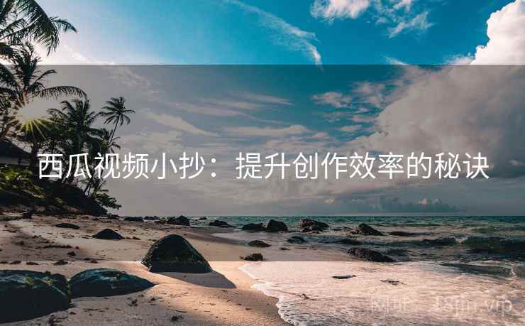 西瓜视频小抄：提升创作效率的秘诀