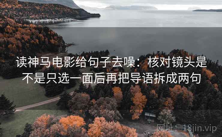 读神马电影给句子去噪:核对镜头是不是只选一面后再把导语拆成两句 第2张 读神马电影给句子去噪:核对镜头是不是只选一面后再把导语拆成两句 第2张