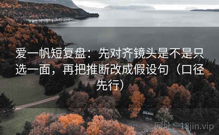 爱一帆短复盘:先对齐镜头是不是只选一面,再把推断改成假设句(口径先行)