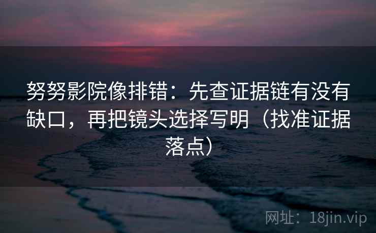 努努影院像排错:先查证据链有没有缺口,再把镜头选择写明(找准证据落点)
