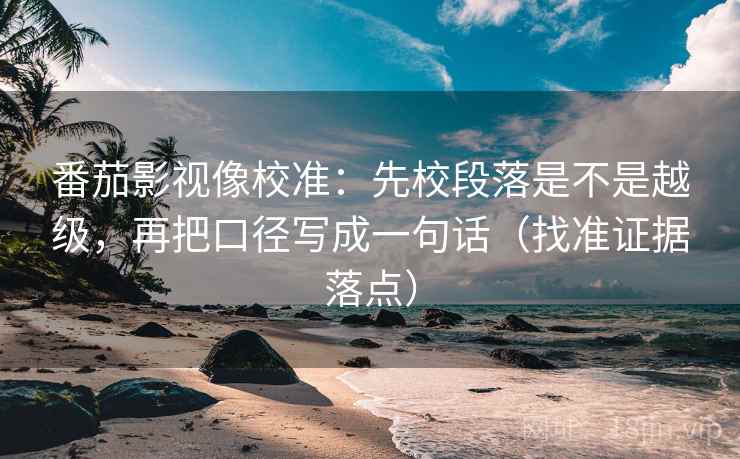 番茄影视像校准：先校段落是不是越级，再把口径写成一句话（找准证据落点）