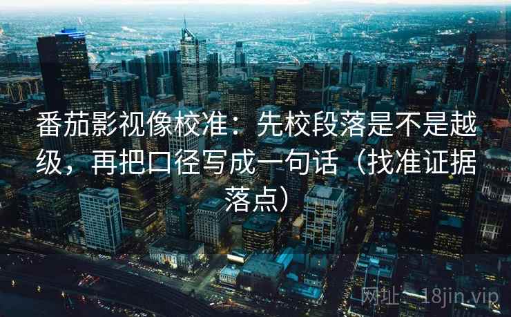 番茄影视像校准：先校段落是不是越级，再把口径写成一句话（找准证据落点）